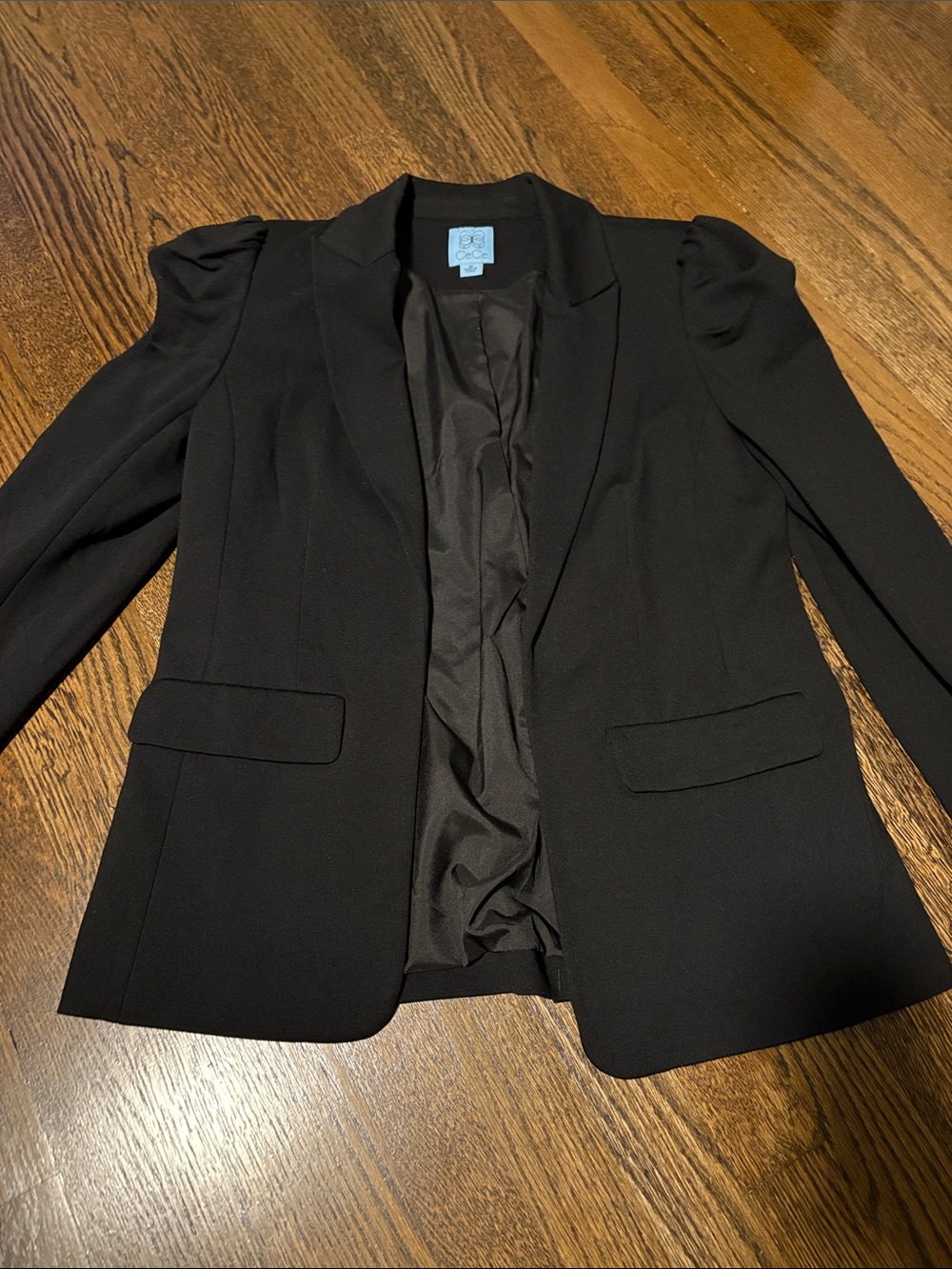 CeCe Black Women's Tailored Blazer with Puff Shoulders